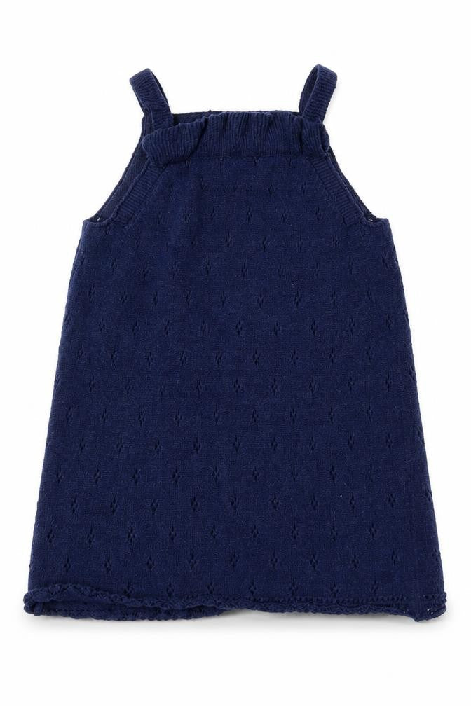Front view of Tu girls’ blue t-shirt dress, size 12-18, months