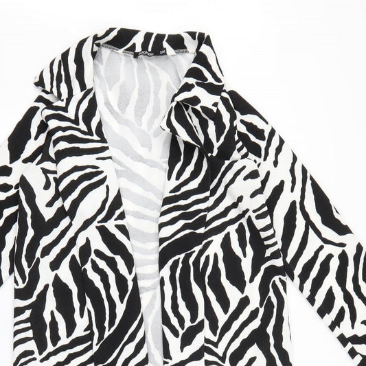 Boohoo Womens Beige Animal Print  Jacket Blazer Size M