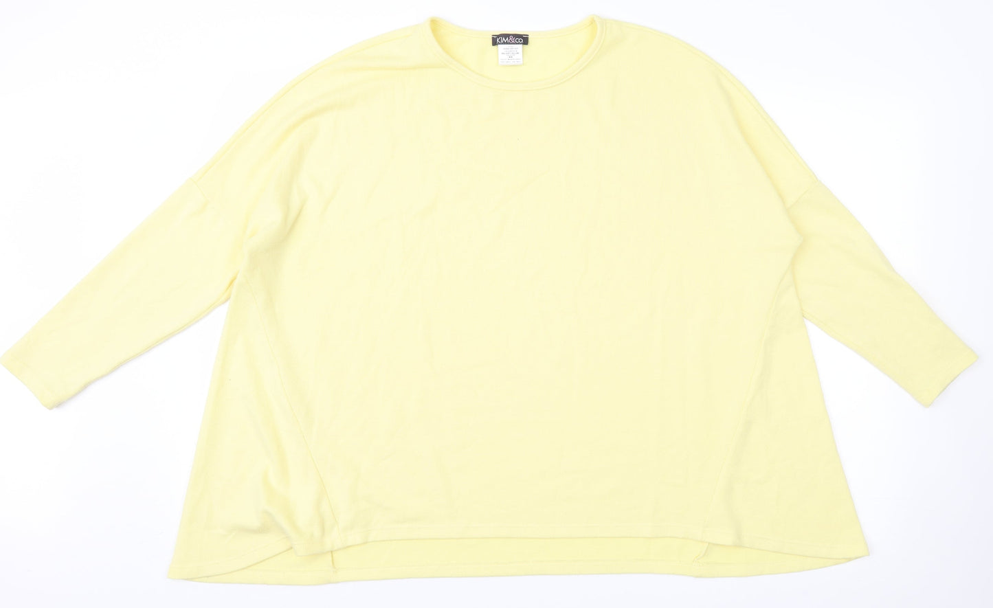 Kim&Co Womens Yellow   Henley Sweatshirt Size M