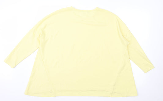 Kim&Co Womens Yellow   Henley Sweatshirt Size M