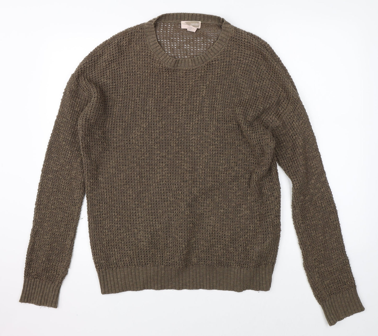 FOREVER 21 Womens Brown  Knit Pullover Jumper Size L