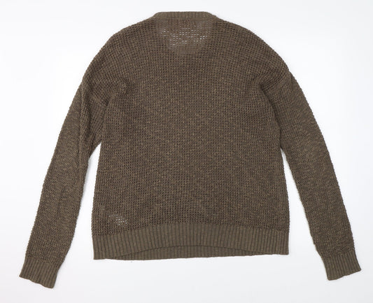 FOREVER 21 Womens Brown  Knit Pullover Jumper Size L