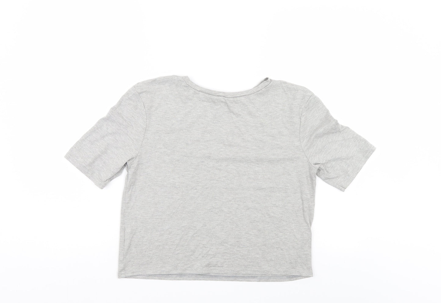 River Island Womens Grey   Basic T-Shirt Size 8  - Cropped