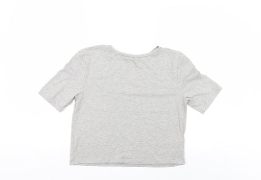 River Island Womens Grey   Basic T-Shirt Size 8  - Cropped