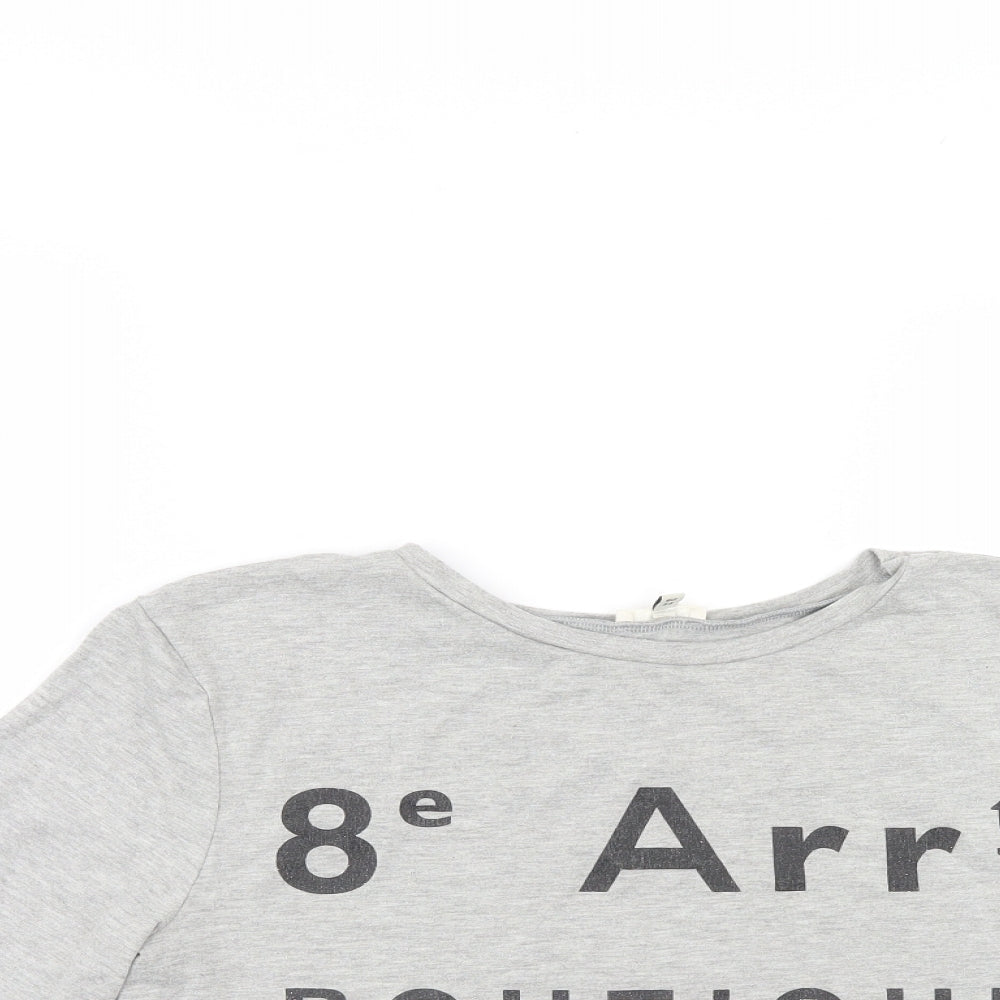 River Island Womens Grey   Basic T-Shirt Size 8  - Cropped