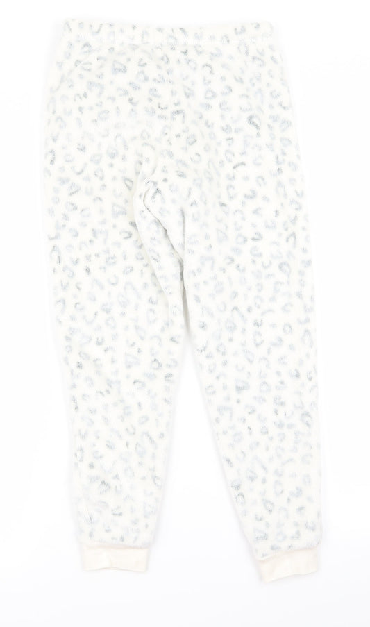 Preworn Girls White   Jogger Trousers Size 7 Years