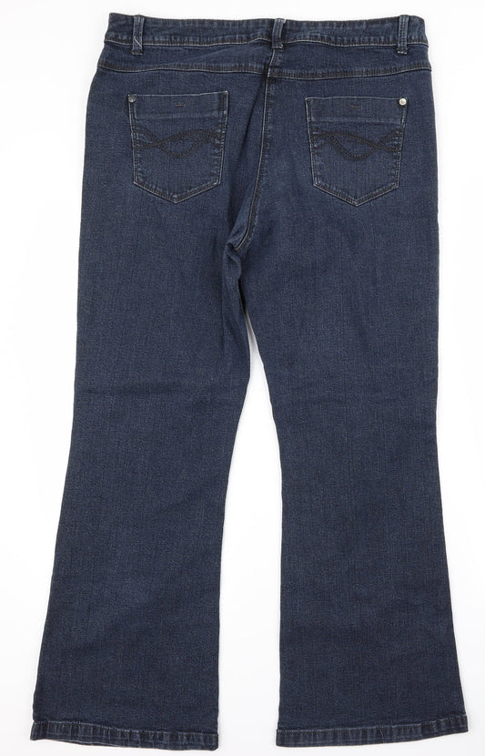 Preworn Womens Blue   Bootcut Jeans Size 32 L27 in - v