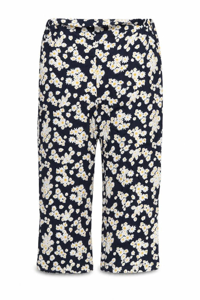 Preworn Womens Black Floral  Trousers  Size 38 L25 in