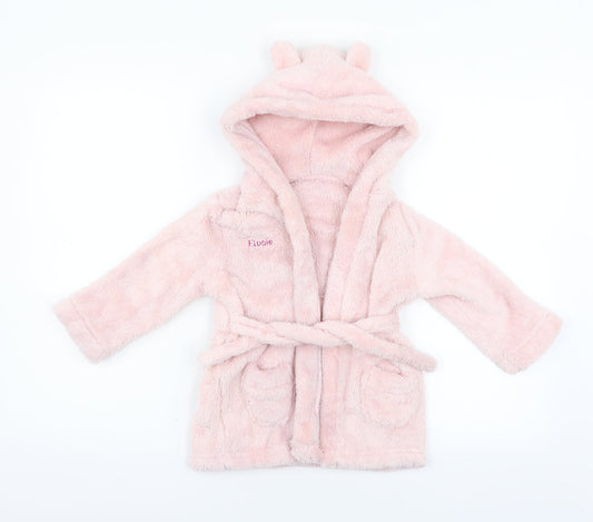 Elodie Girls Pink  Fleece  Gown Size 12-18 Months
