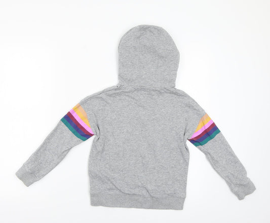 NEXT Boys Grey Striped Jersey Pullover Hoodie