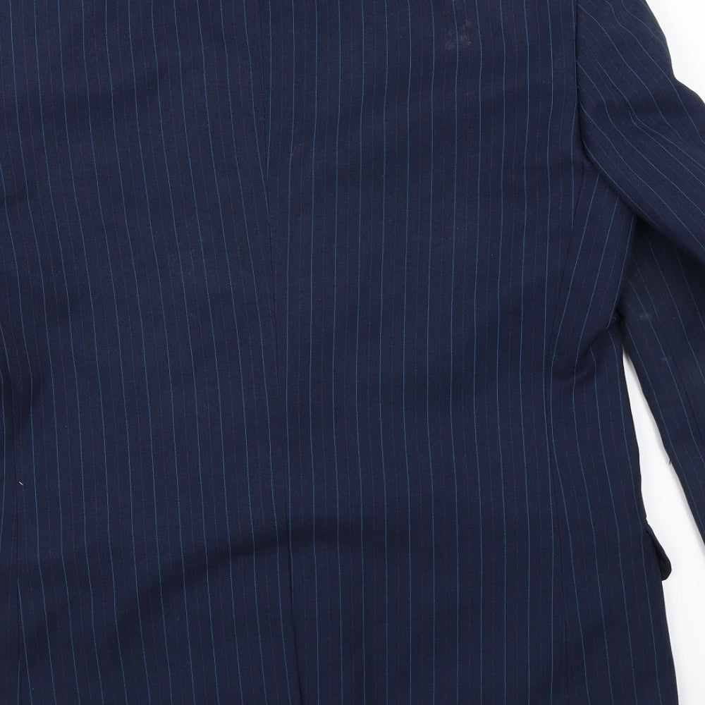 Lincroft Mens Blue Striped  Jacket Suit Jacket Size 40