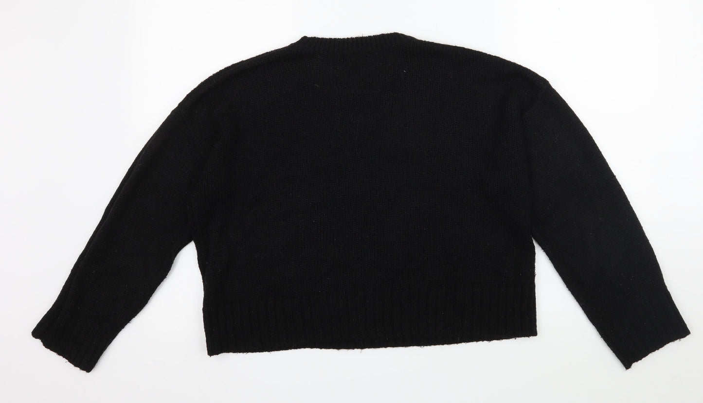 New Look Womens Black  Knit Pullover Jumper Size M