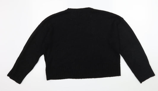 New Look Womens Black  Knit Pullover Jumper Size M