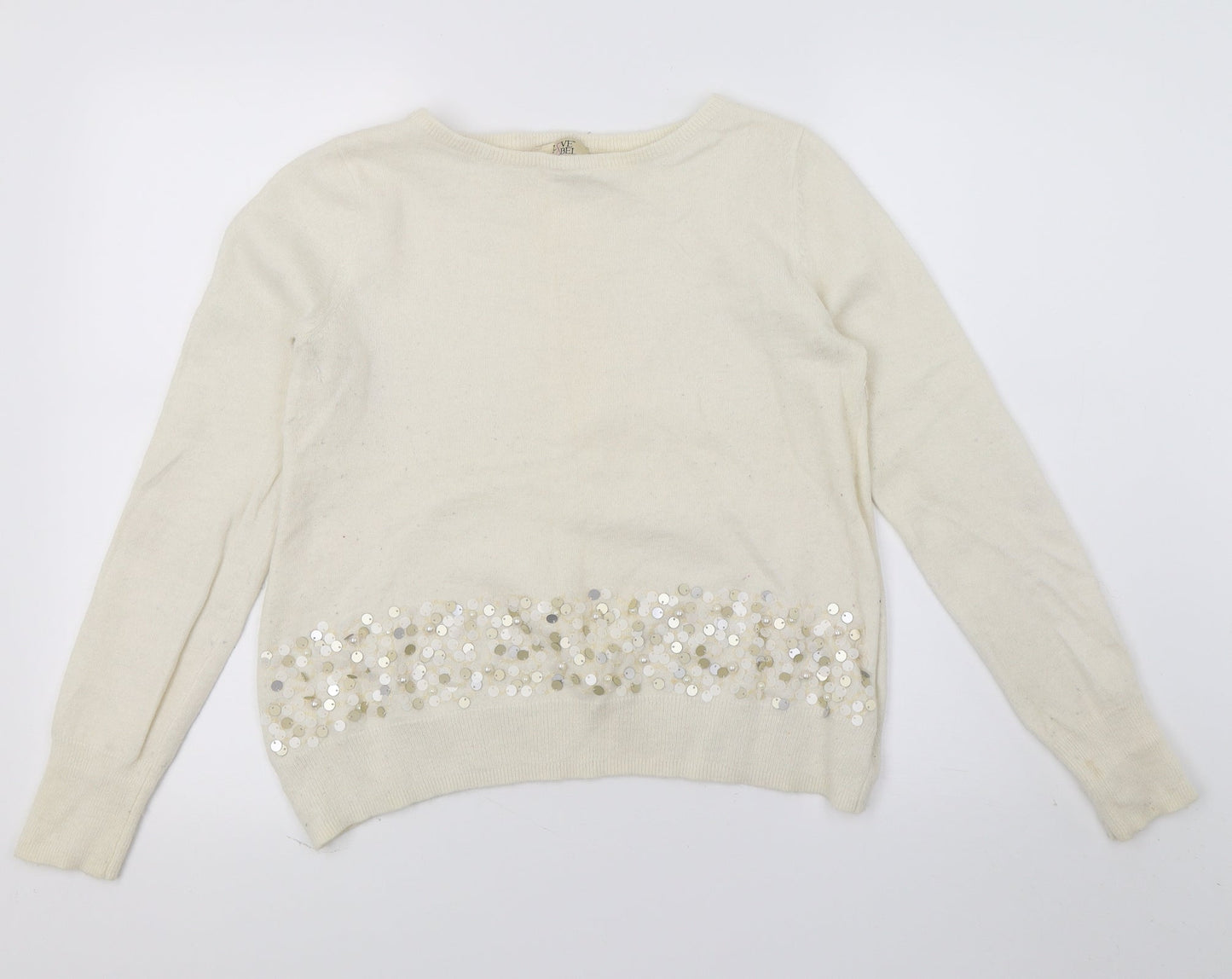 Love Label Womens Ivory  Knit Pullover Jumper Size 12