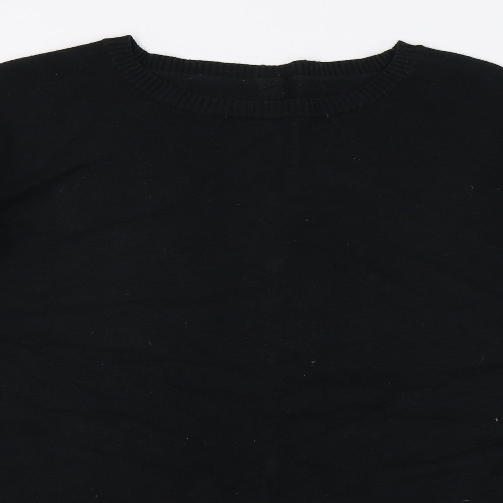 Preworn Womens Black  Knit Pullover Jumper Size S