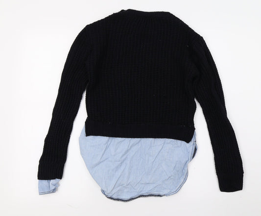 Select Womens Blue  Knit Pullover Jumper Size 6  - Layered