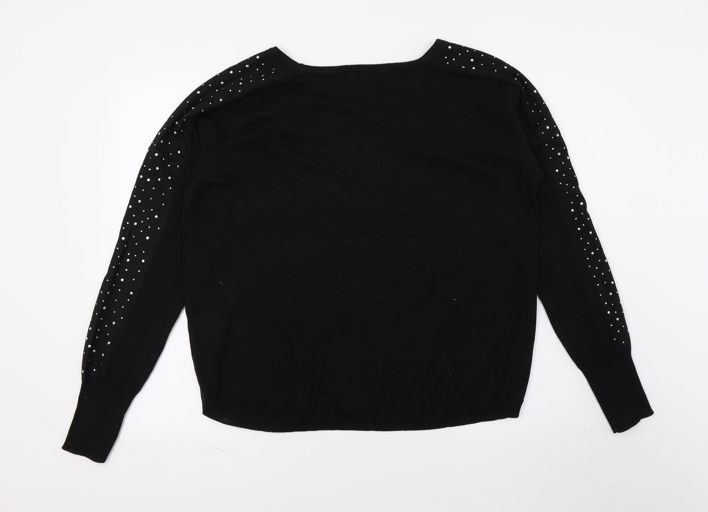 Balsamik Womens Black  Knit Pullover Jumper Size 10