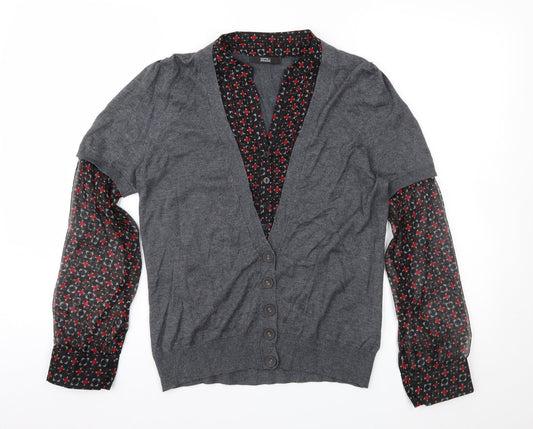 Marks and Spencer Womens Grey Geometric  Pullover Jumper Size 12