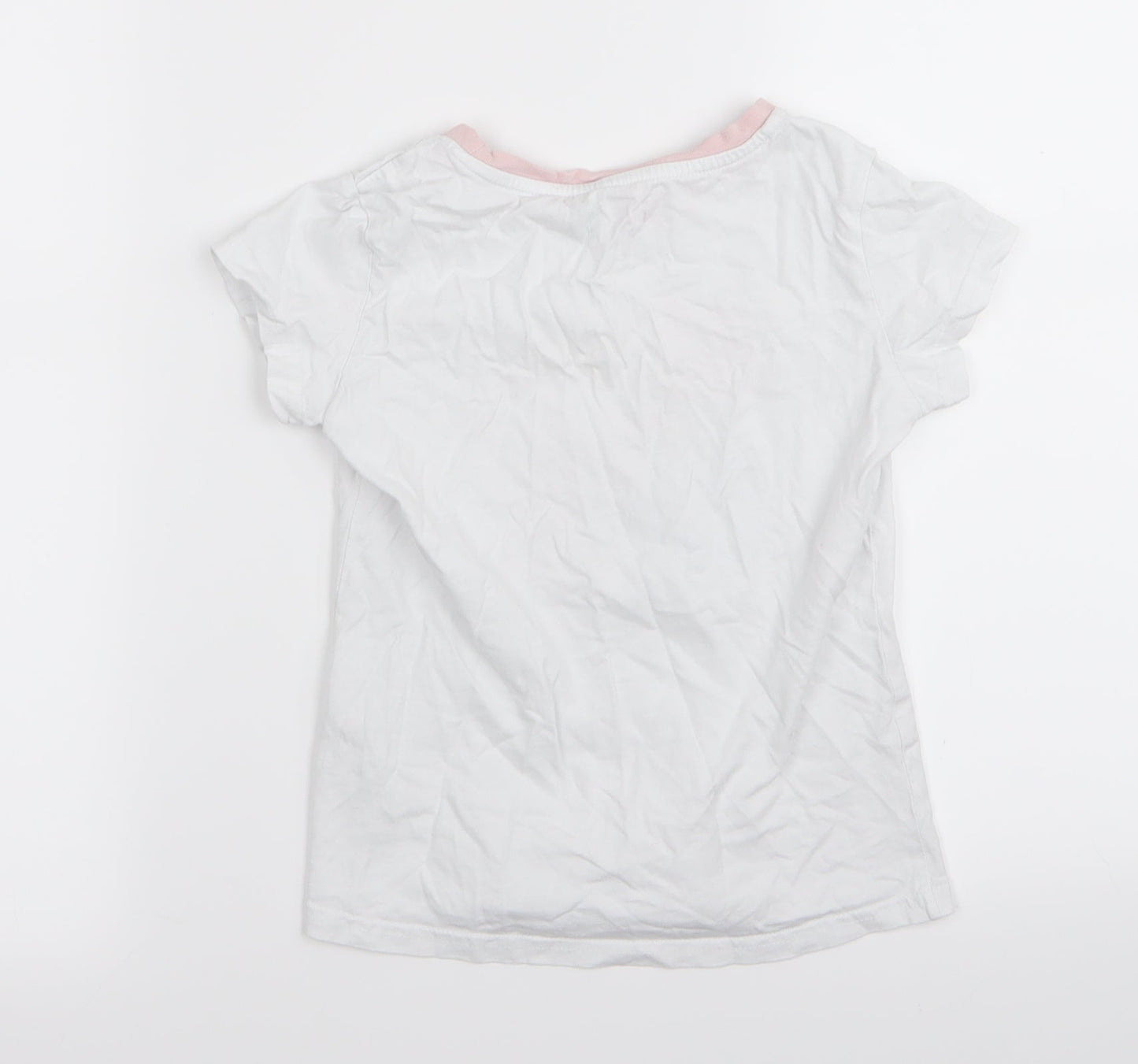 lily and dan Girls White   Basic T-Shirt Size 7-8 Years
