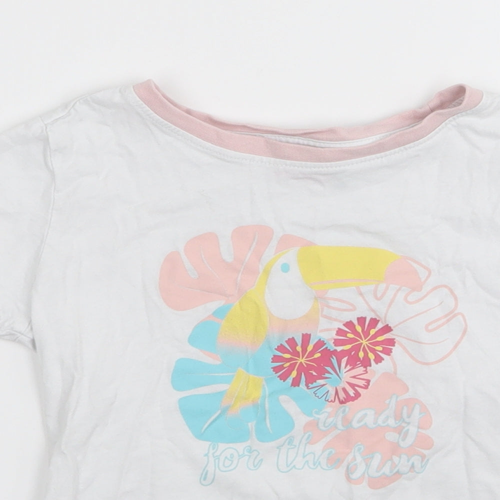 lily and dan Girls White   Basic T-Shirt Size 7-8 Years