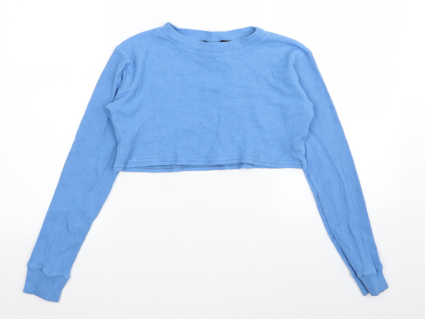 PLT Womens Blue   Basic T-Shirt Size 6  - crop