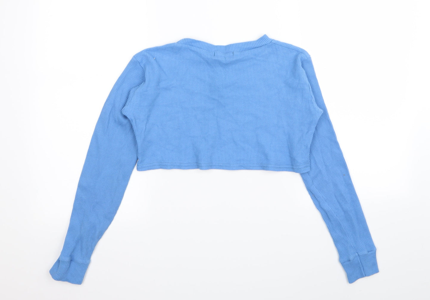 PLT Womens Blue   Basic T-Shirt Size 6  - crop