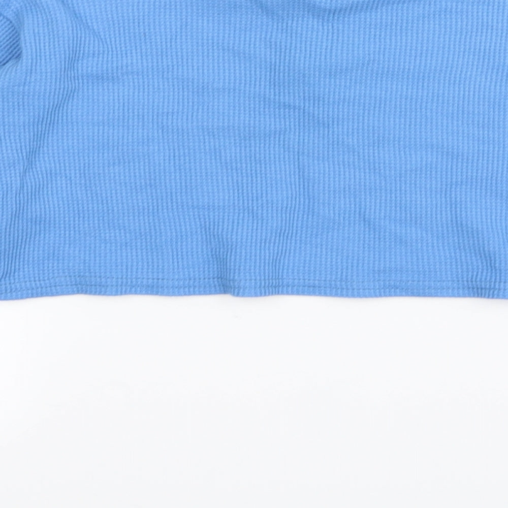 PLT Womens Blue   Basic T-Shirt Size 6  - crop