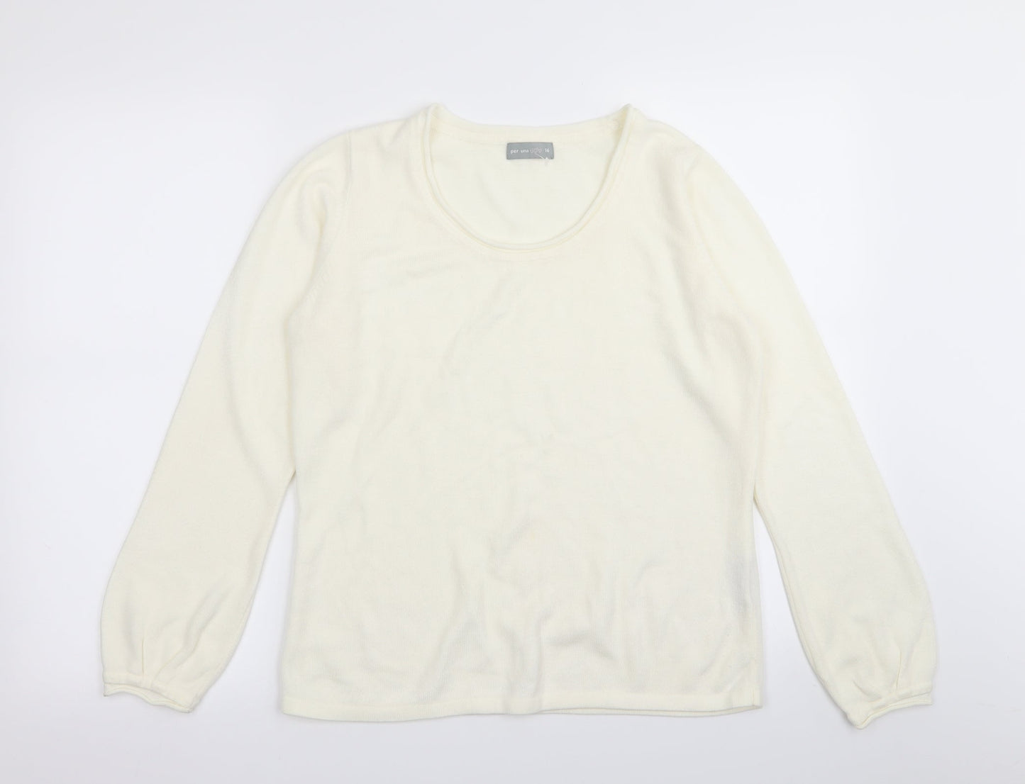 Per Una Womens White   Pullover Jumper Size 16