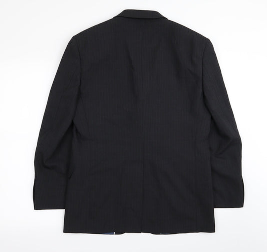 M&S Mens Black Striped  Jacket Blazer Size 38