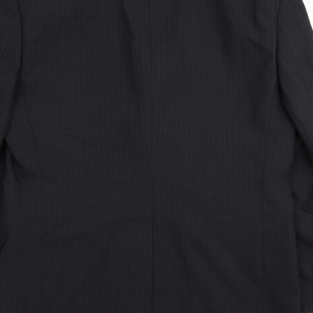 M&S Mens Black Striped  Jacket Blazer Size 38