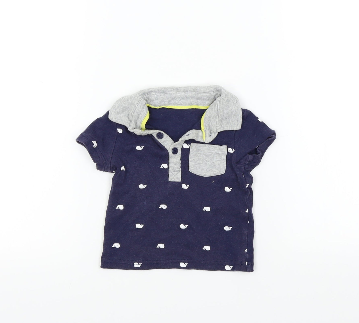 George Baby Blue Colourblock  Basic T-Shirt Size 6-9 Months