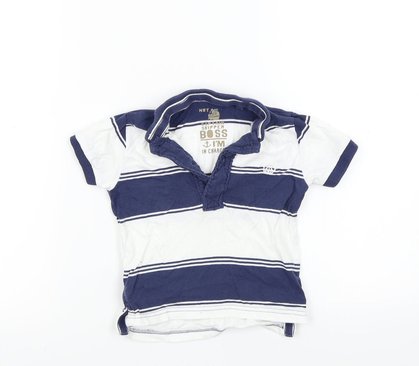 NEXT Baby White Striped  Basic Polo Size 18-24 Months