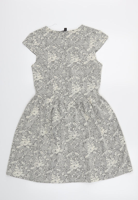 Topshop Womens Ivory   Fit & Flare  Size 10