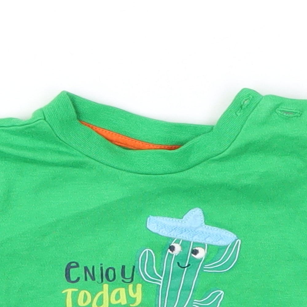 Primark Boys Green Animal Print  Basic T-Shirt Size 0-3 Months