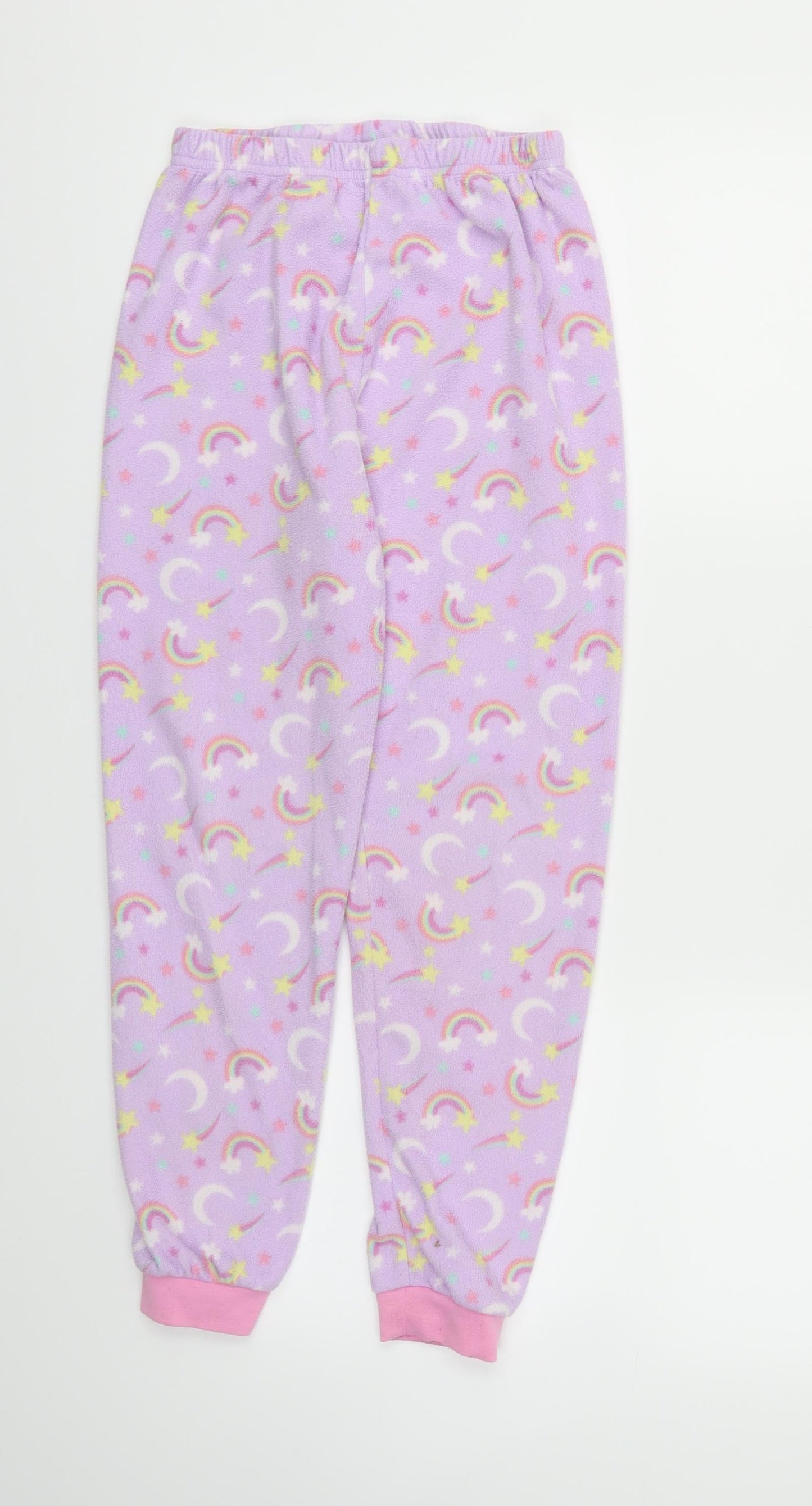 Primark Girls Purple Geometric  Jogger Trousers Size 10-11 Years