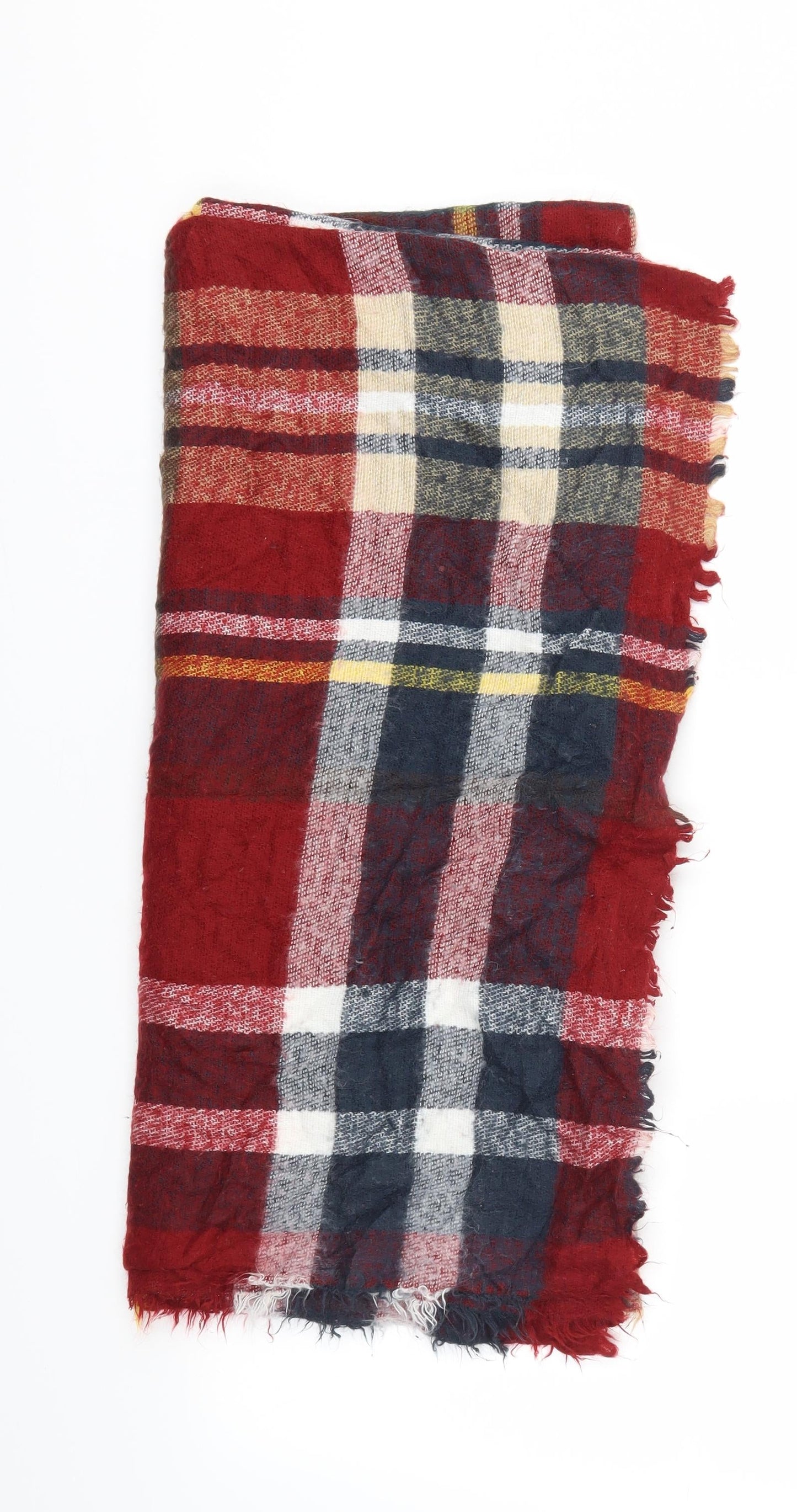 Preworn Unisex Red Check   Scarf