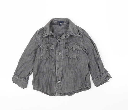Gap Boys Grey  Denim Basic Button-Up Size 24 Months