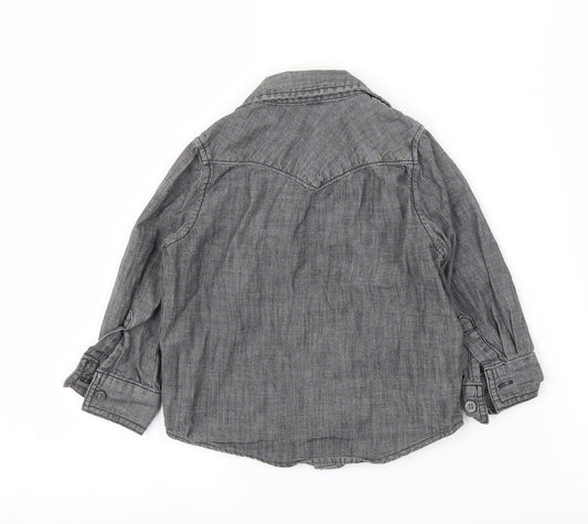Gap Boys Grey  Denim Basic Button-Up Size 24 Months