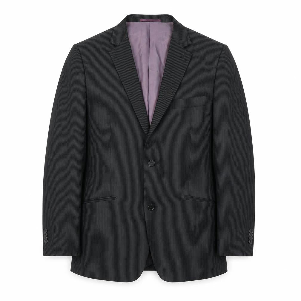 George Mens Black Striped  Jacket Suit Jacket Size 40