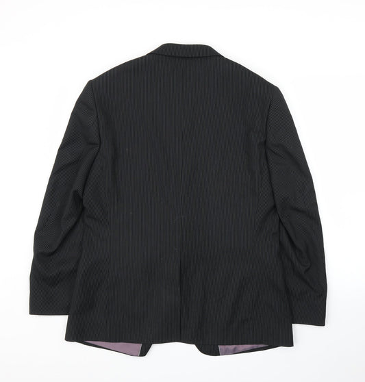 George Mens Black Striped  Jacket Suit Jacket Size 40