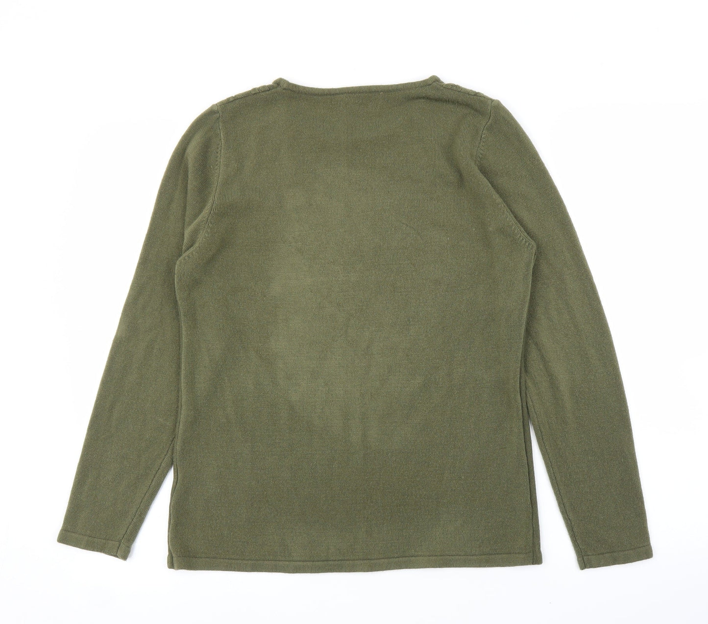 Anna Rose Womens Green Argyle/Diamond  Pullover Jumper Size L