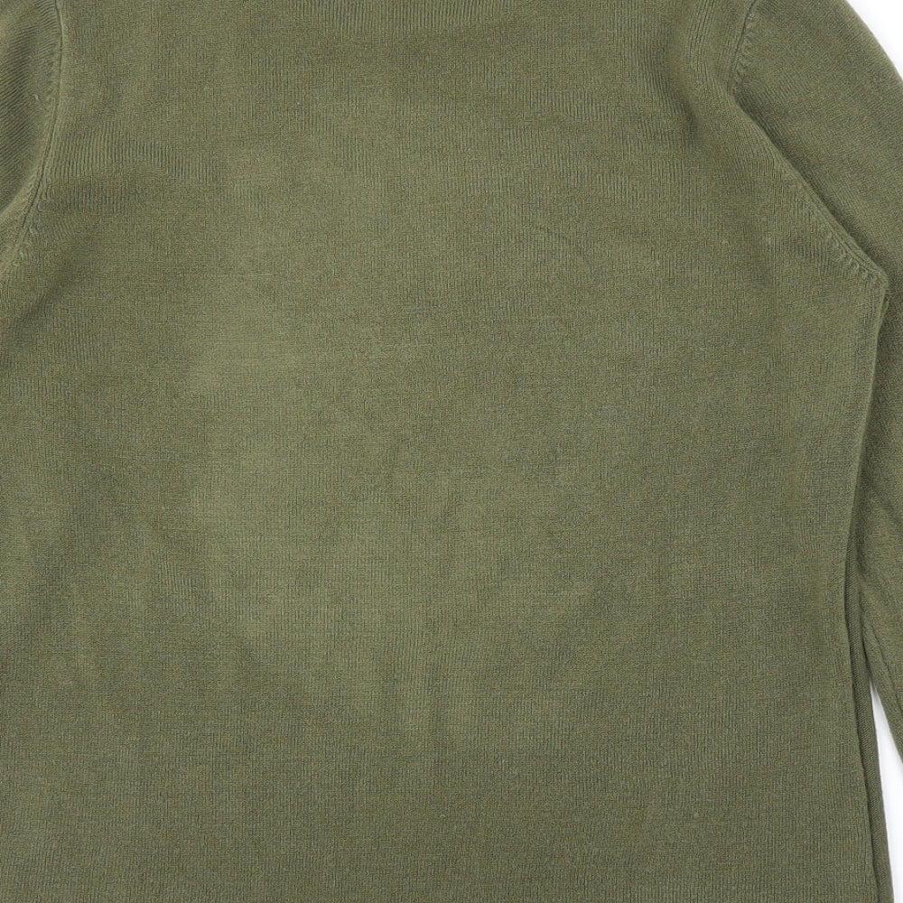 Anna Rose Womens Green Argyle/Diamond  Pullover Jumper Size L