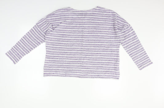 Marks and Spencer Womens Purple Striped  Pullover Jumper Size 12