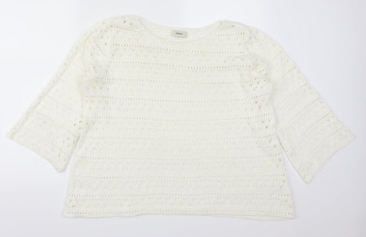 Papaya Womens White   Pullover Jumper Size L