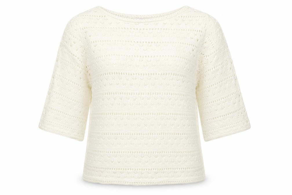 Front view of Papaya women’s white jumper, size L