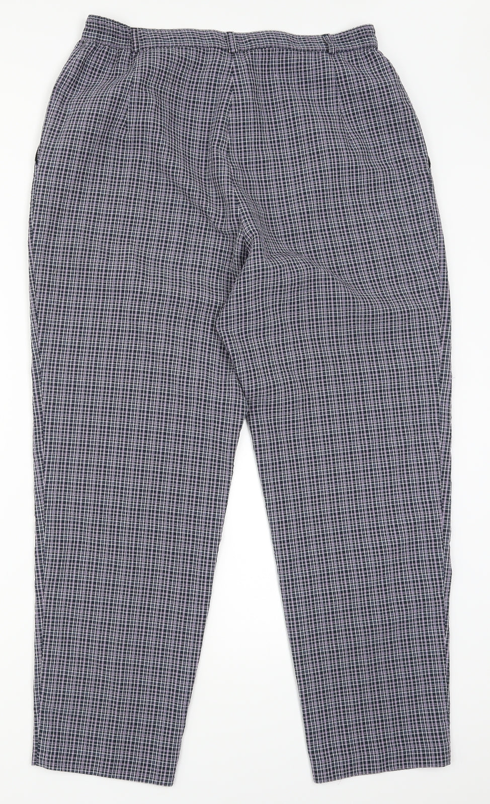 Marks and Spencer Womens Purple Check  Trousers  Size 16 L28 in