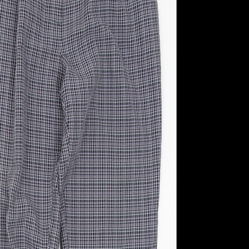 Marks and Spencer Womens Purple Check  Trousers  Size 16 L28 in