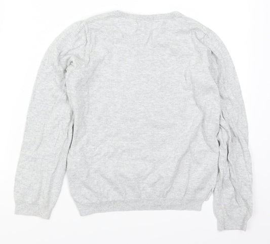 H&M Girls Grey   Pullover Jumper Size 9-10 Years  - Penguin