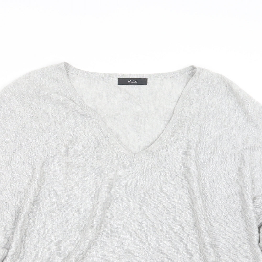 M&Co Womens Grey  Knit Pullover Jumper Size 8