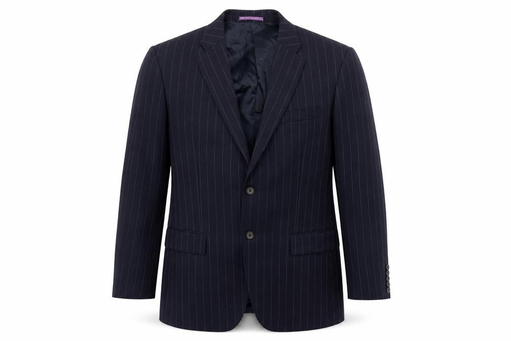 Next Mens Blue Striped  Jacket Suit Jacket Size 40